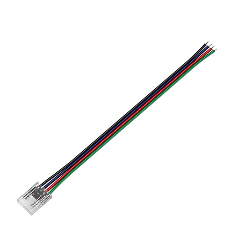 COB Single End LED Strip Connector 4 Pin For 10mm COB RGB LED Light Strips COB Single End LED Strip Connector 4 Pin For 10mm COB RGB LED Light Strips
